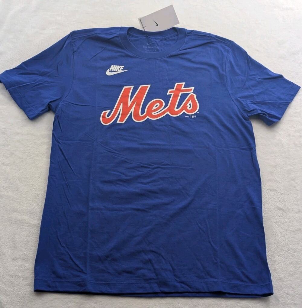 Nike New York Mets Darryl Strawberry #18 Mens Medium Fuse T-Shirt Blue NWT